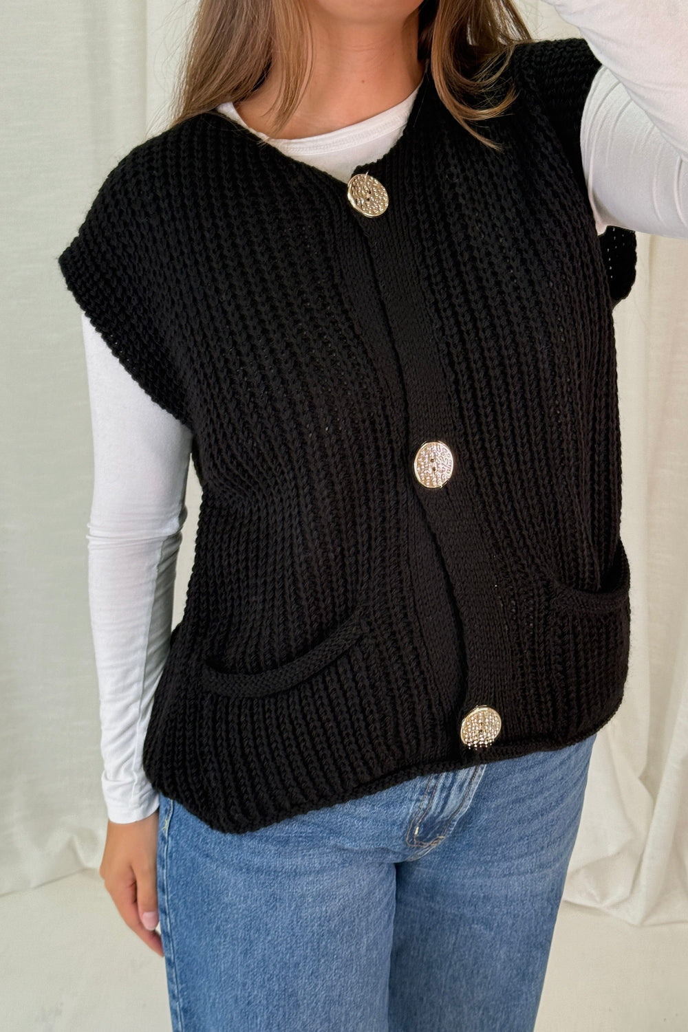 A-bee - Marya Vest - Black Veste 