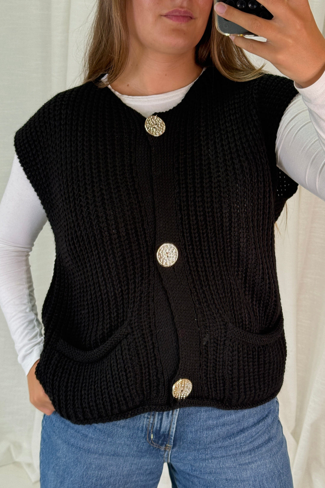 A-bee - Marya Vest - Black Veste 