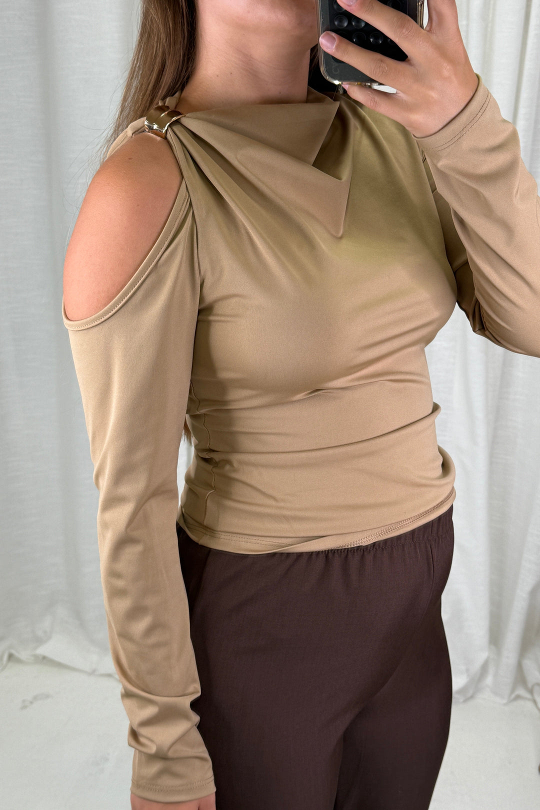 A-bee - Melinda Blouse - Camel Bluser 