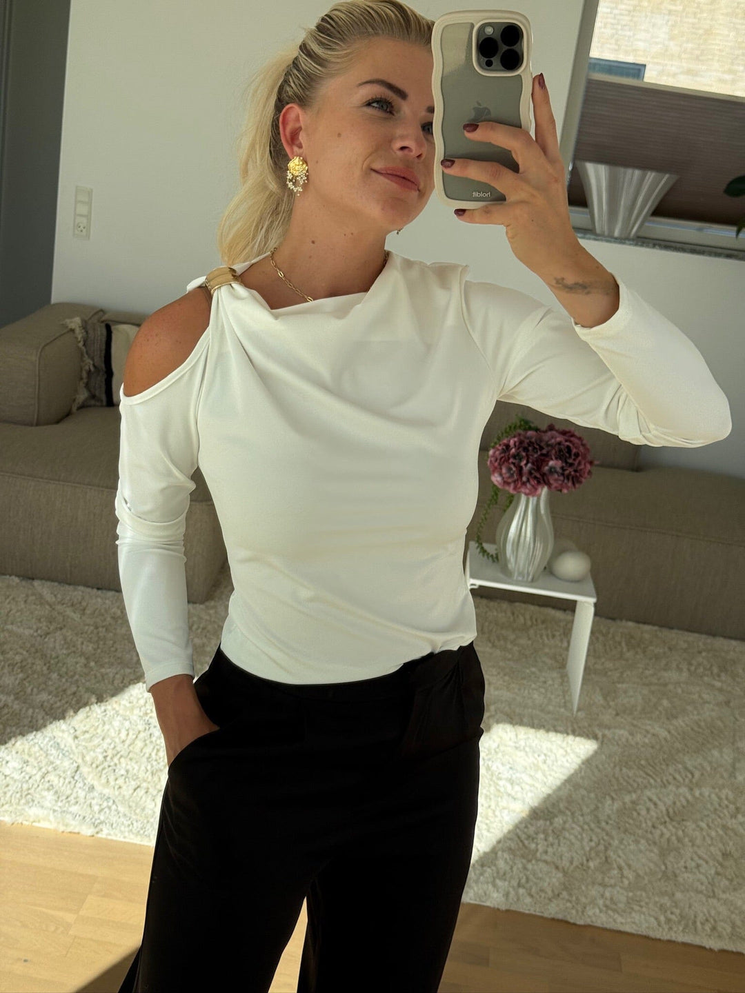 A-bee - Melinda Blouse - White Bluser 