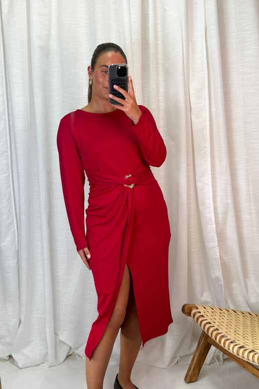 A-bee - Odette Dress - Burgundy Kjoler 