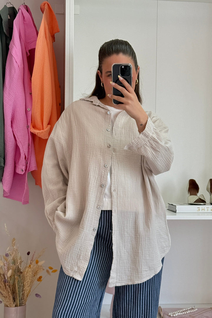 A-bee - Runa Shirt - Beige Skjorter 