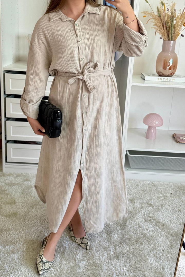 A-bee - Sabina Dress - Beige Kjoler 