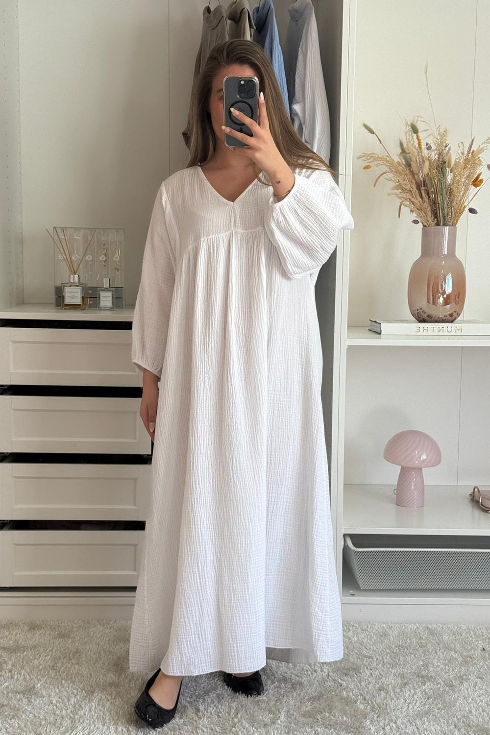 A-bee - Signe Dress - White Kjoler 
