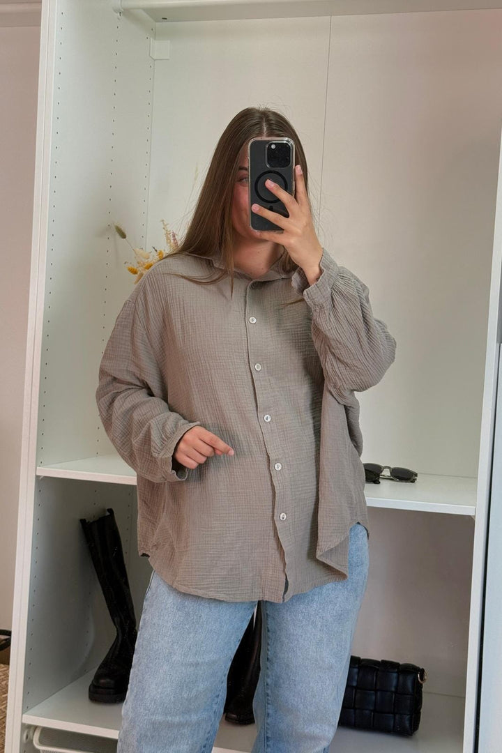 A-bee - Sonja Shirt - Taupe Skjorter 
