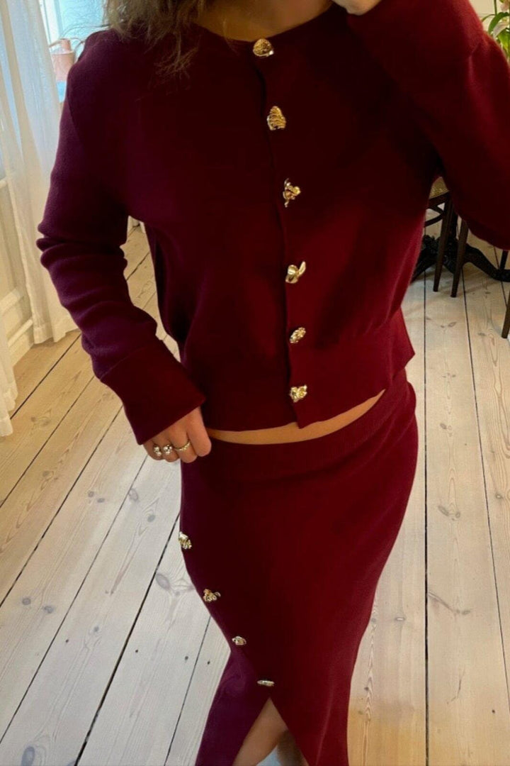 A-bee - Summer Cardigan - Burgundy Cardigans 