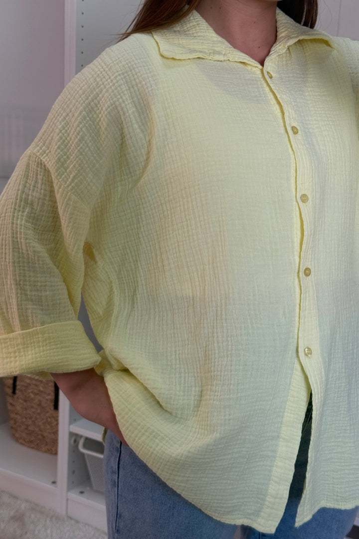 A-bee - Thea Shirt - Light yellow Skjorter 