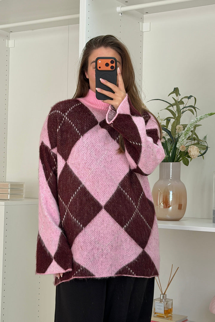 A-bee - Yamina Knit - Pink Strikbluser 