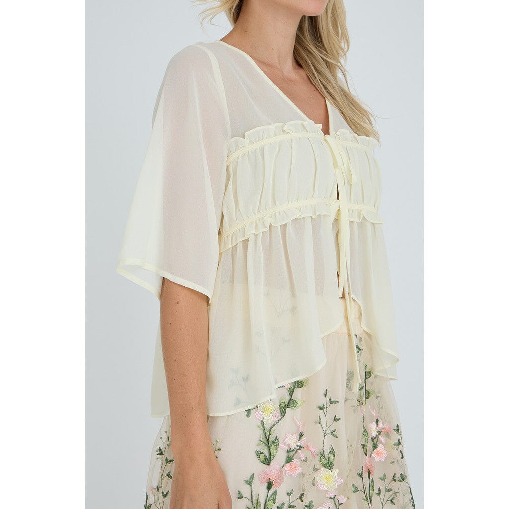 A-View - Eloise Blouse AV8015 - 069 - Pale Yellow Bluser 