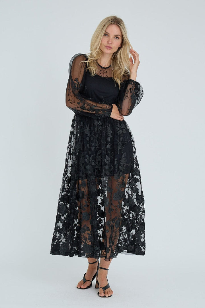 A-View - Fuschia Dress AV4614 - 999 - Black Kjoler 