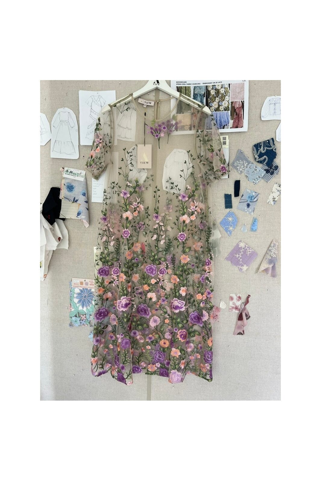 A-View - Fuschia Midi Dress AV7086 - 180 - Green/Purple