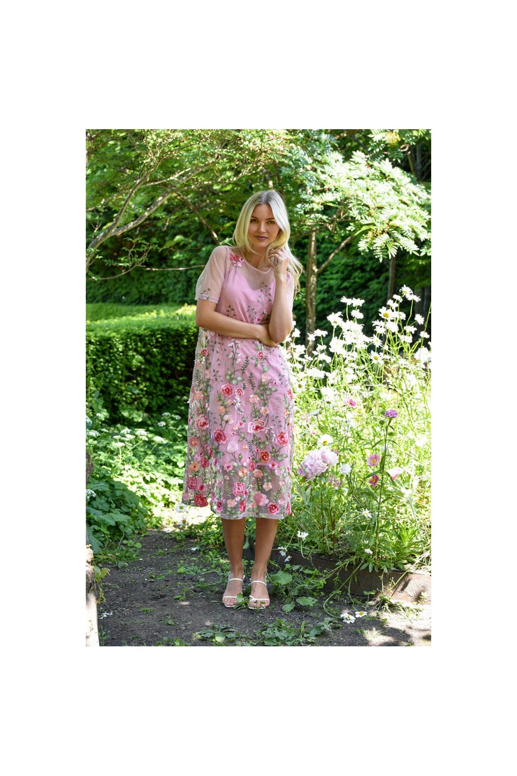 A-View - Fuschia Midi Dress AV7086 - 255 - Rose/Red