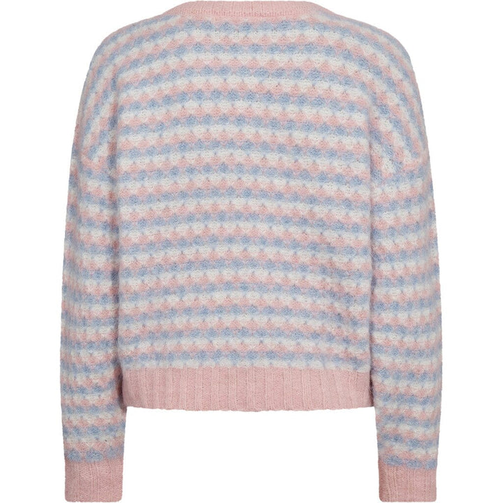 A-View - Sassi Knit Pullover AV7072 - 260 - Rose/Blue Strikbluser 