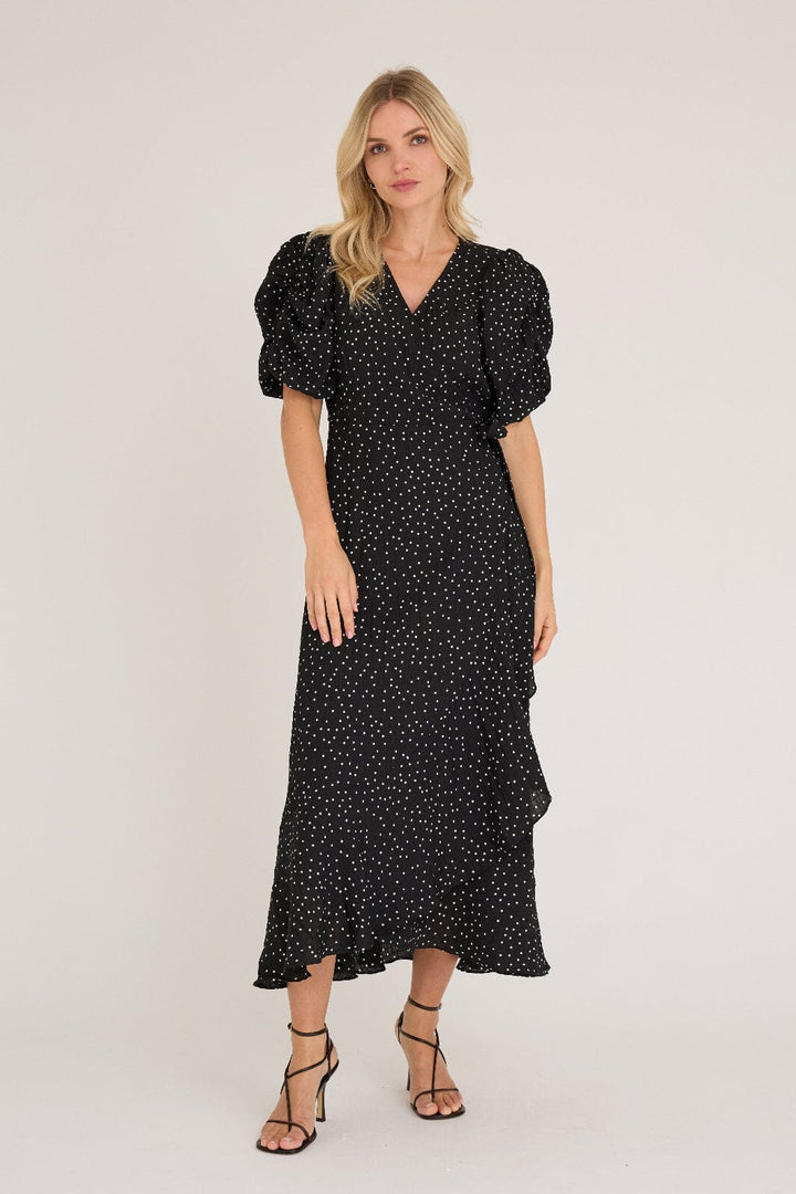 A-View - Sinda Dot Dress AV8152 - 067 - Black/White Kjoler 