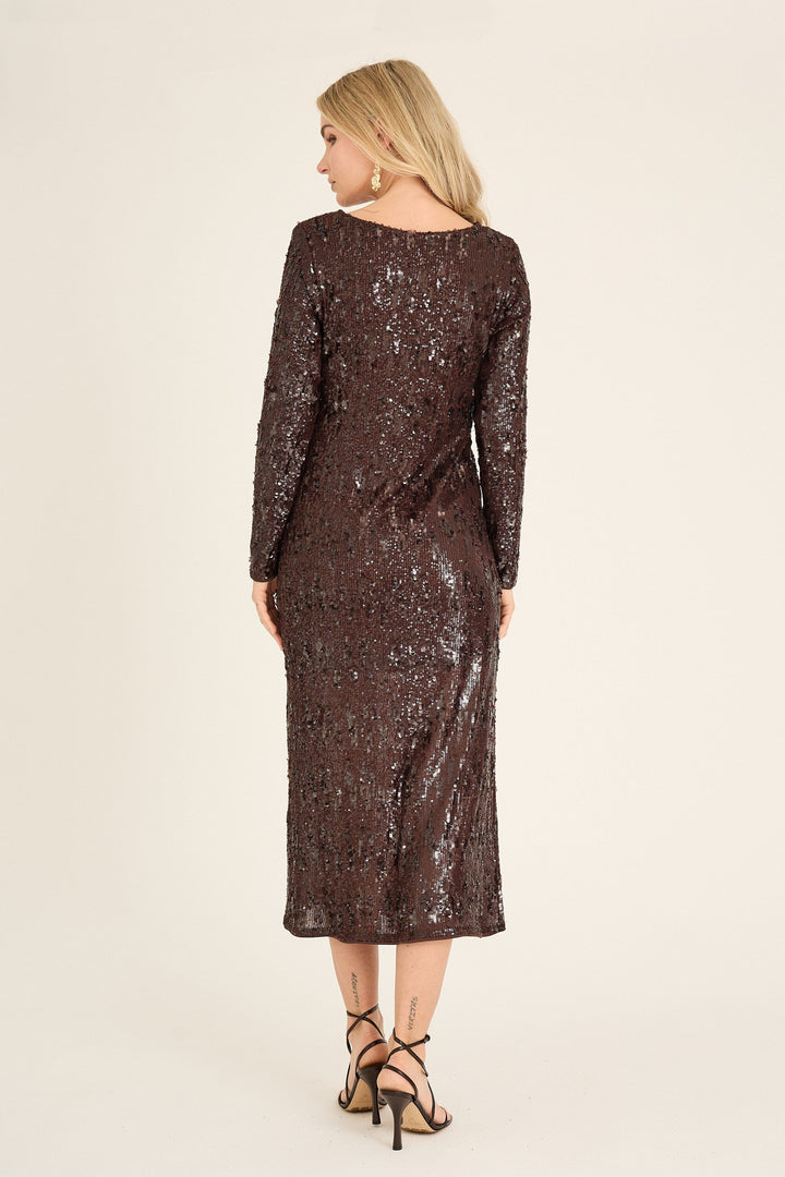 A-View - Valerie Dress AV7010 - 194 - Dark Brown Kjoler 