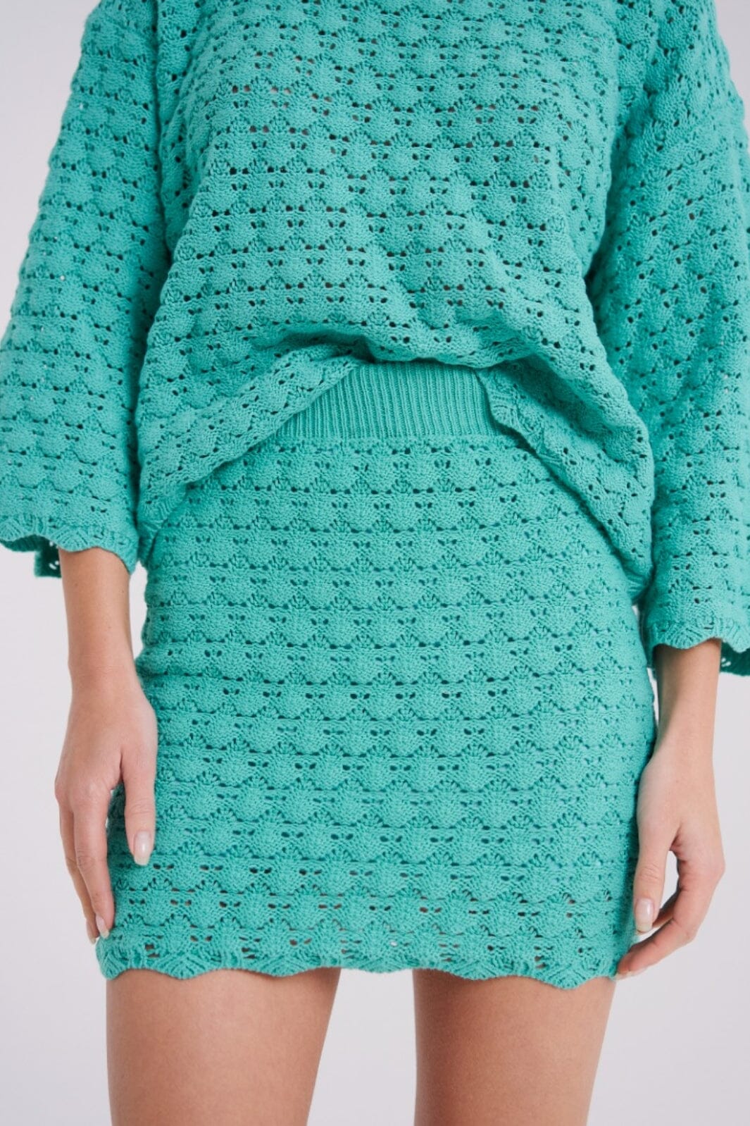 Anobel Copenhagen - Knit Skirt Q5006 - Green Nederdele 