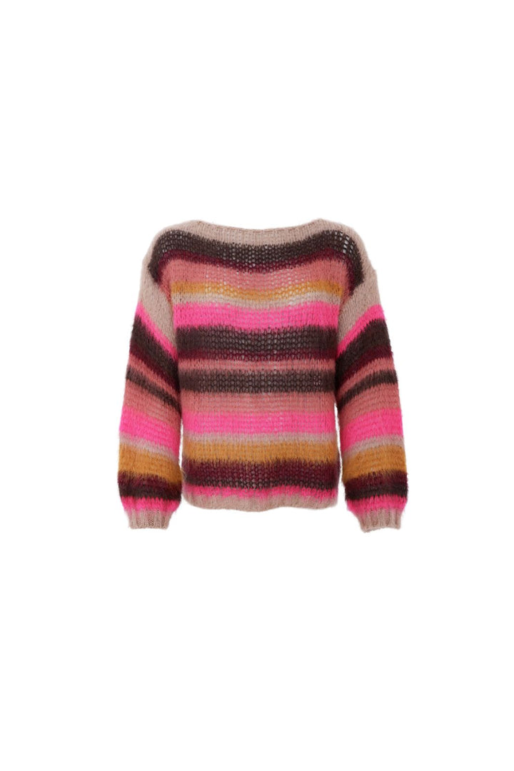 Black Colour - Bcadria Multi Striped Jumper 1223 - Berry