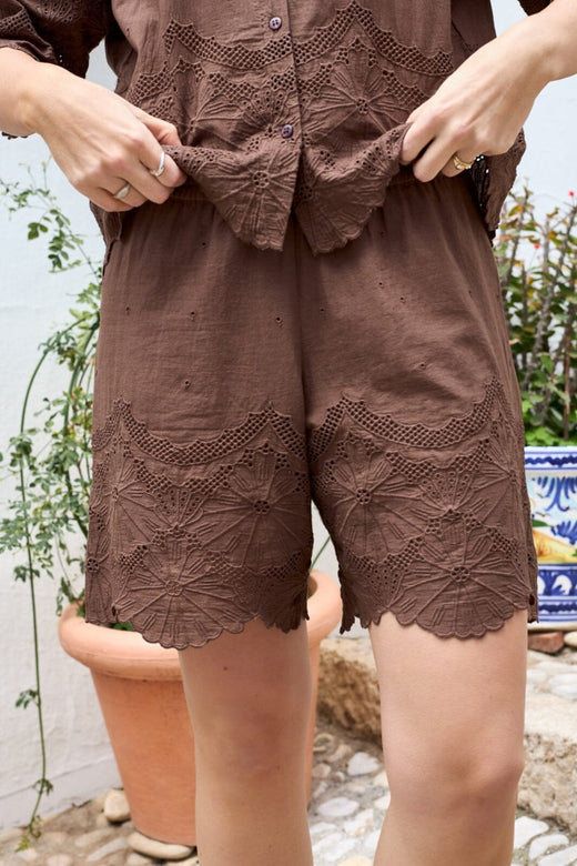 Black Colour - Bcagneta Lace Shorts 41136 - Espresso