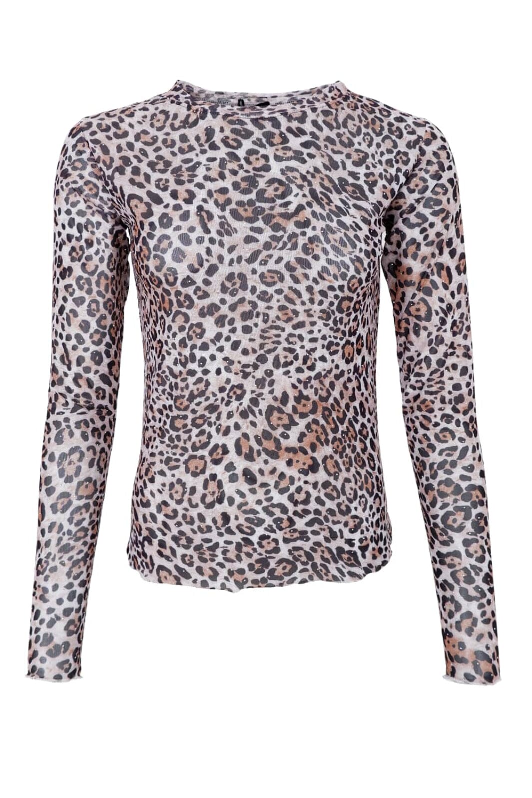 Black Colour - Bcannie Shimmer Mesh Blouse 41070 - Shirts - Leopard Bluser 