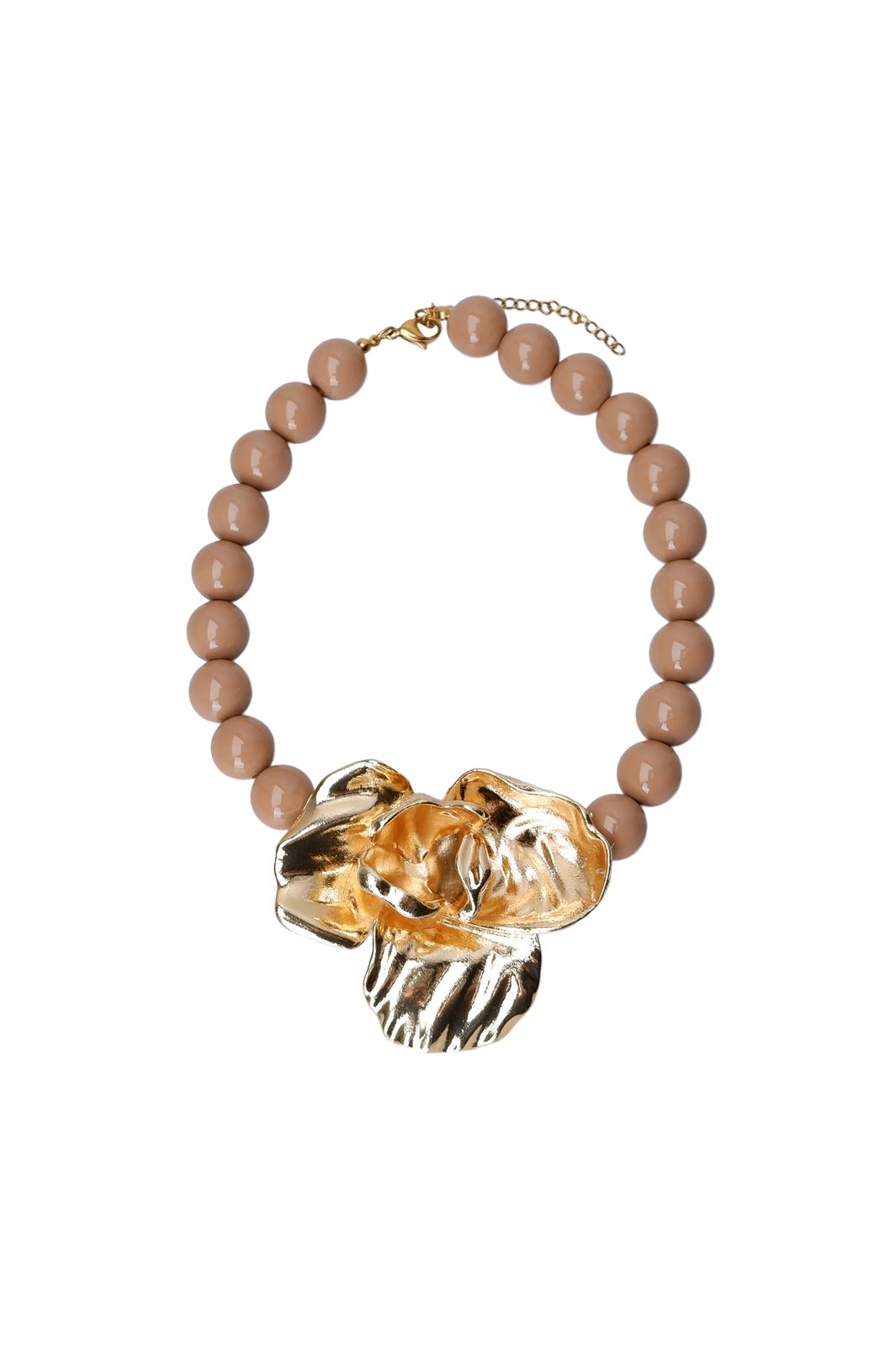 Black Colour - Bccastelli Flower Necklace 4519 - Latte / Golden Coloured