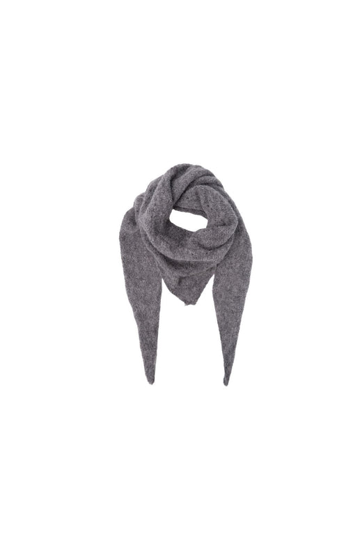 Black Colour - Bcdell Knitted Mini Scarf 208327 - Grey Melange