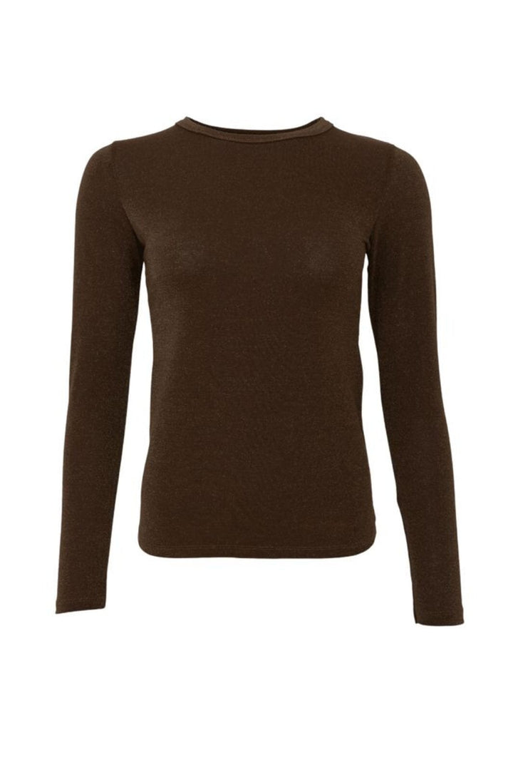 Black Colour - Bcfaye Lurex Blouse 3739 - Shirts - Chocolate Bluser 