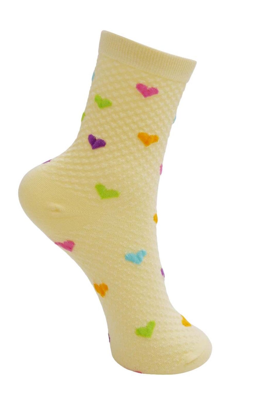 Black Colour - Bcfinja Heart Sock 4344 - Pastel Yellow