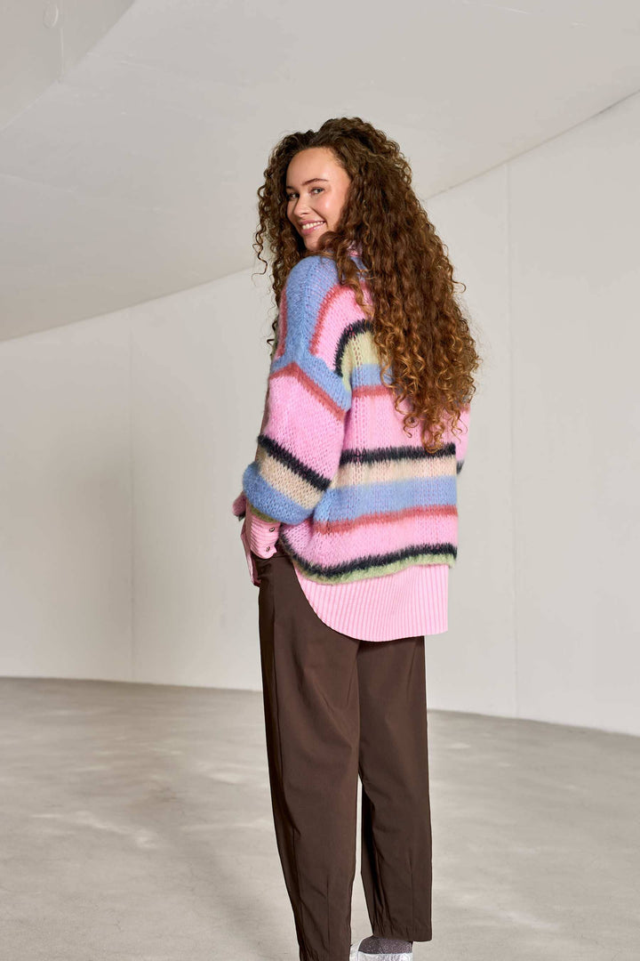 Black Colour - Bcfrey Striped Cardigan 1238 - Soft Candy Cardigans 