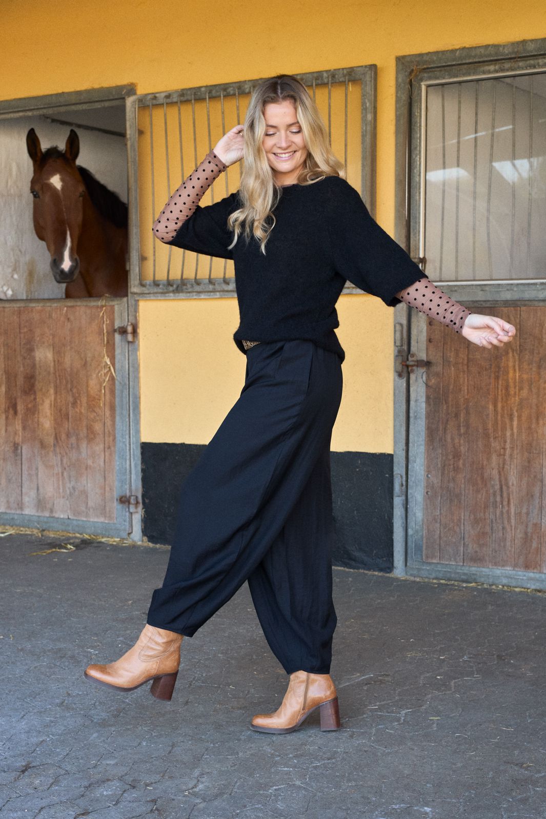 Black Colour - Bcjennie Dotted Mesh Blouse 40611 - Shirts - Nougat