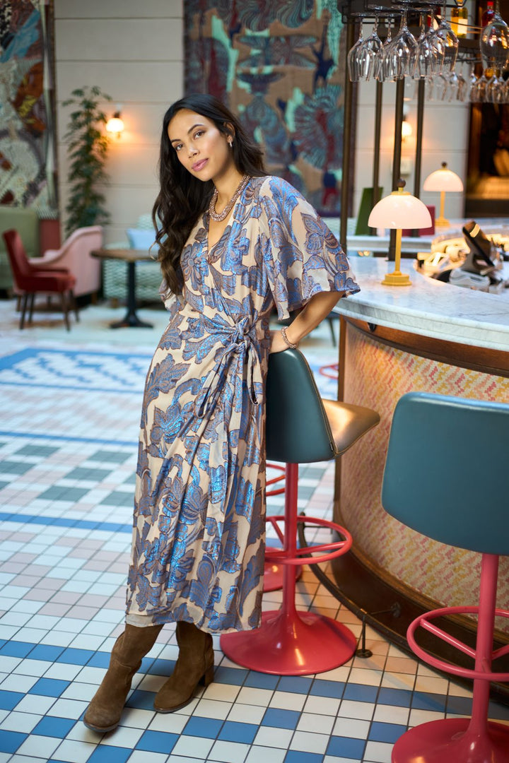 Black Colour - Bckenzie Wrap Dress 41129 - Blue