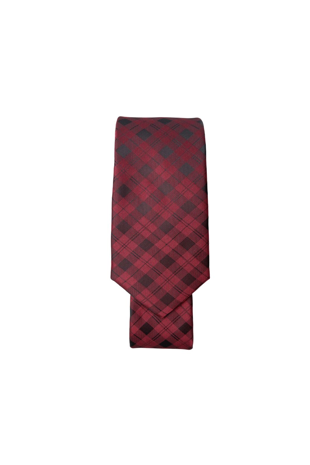Black Colour - Bclulu Tie 208437 - Wine Checkered