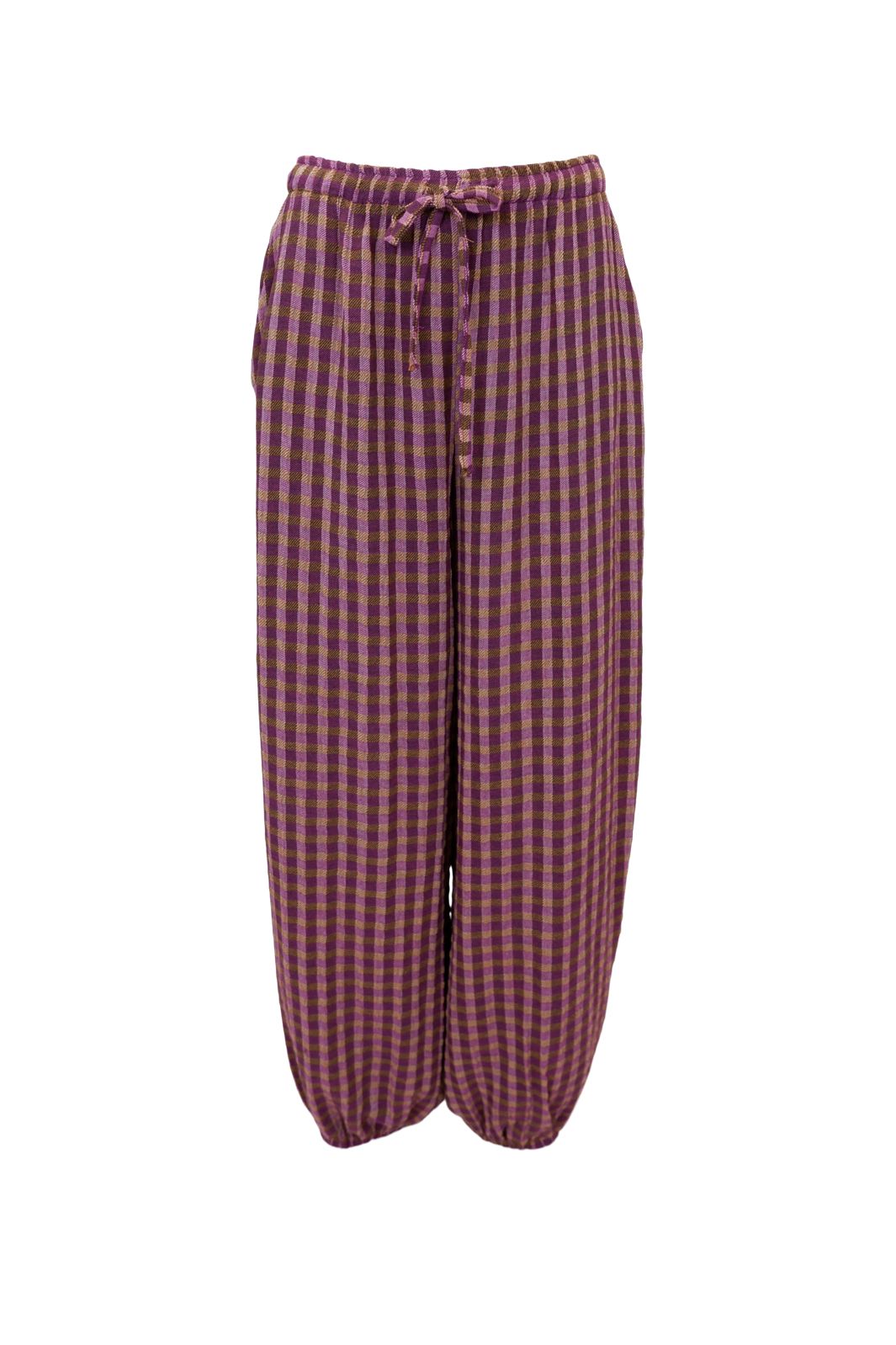 Black Colour - Bcmalle Balloon Pant 41317 - Violet Check