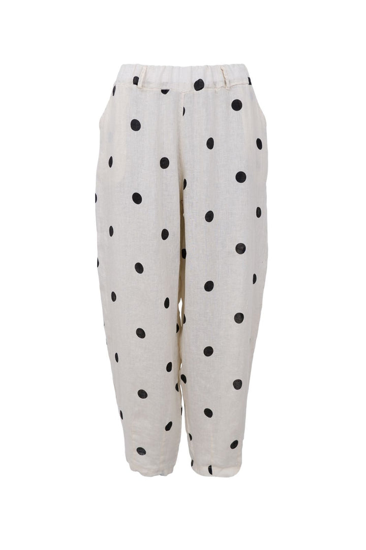 Black Colour - Bcmelina Barrel Linen Pant 41113 - Dot