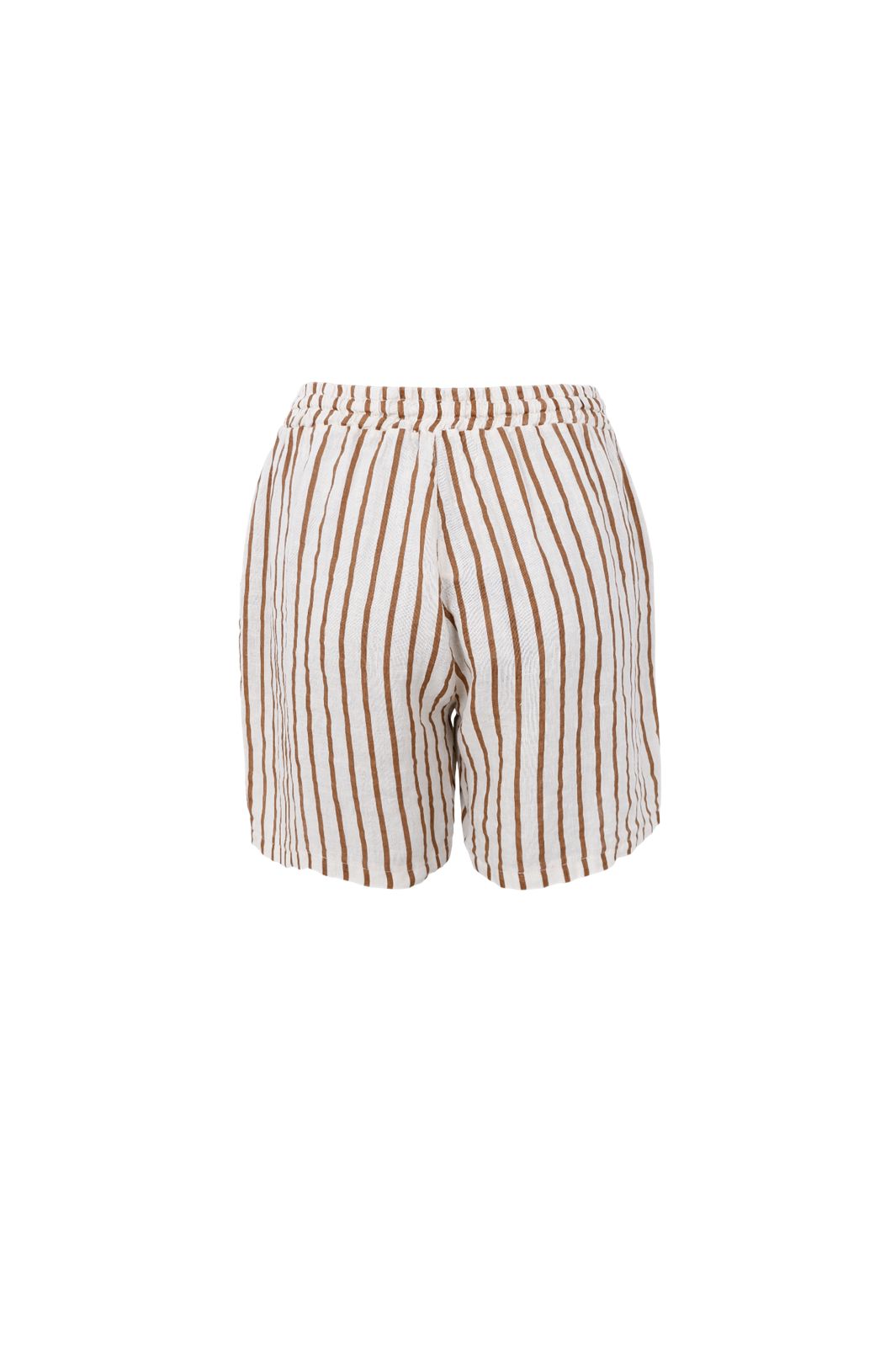 Black Colour - Bcmelina Linen Shorts 40575 - Camel Stripe