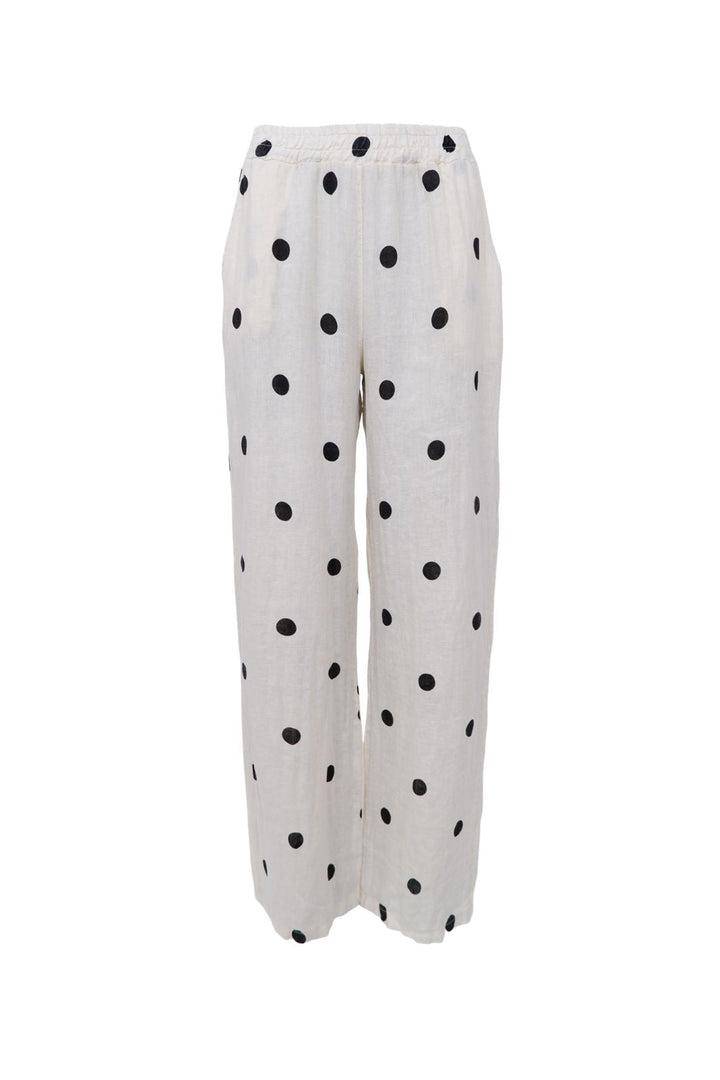 Black Colour - Bcmelina Wide Linen Pant 41114 - Dot