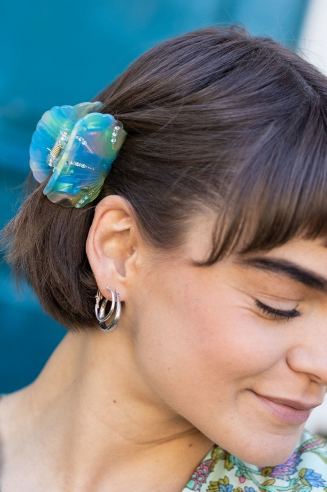 Black Colour - BcShelley Rhinestone Hair Claw - Green/Blue Mix Hårspænder 