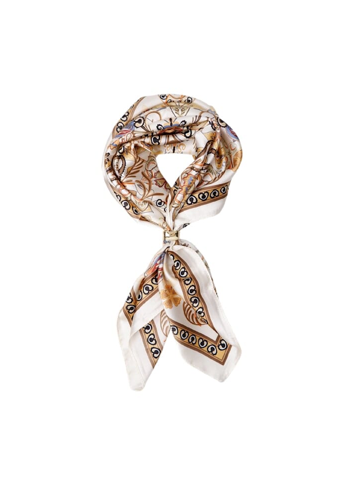 Black Colour - Bctazia Mini Scarf W. Golden Ring 3637 - Creme Multi Tørklæder 