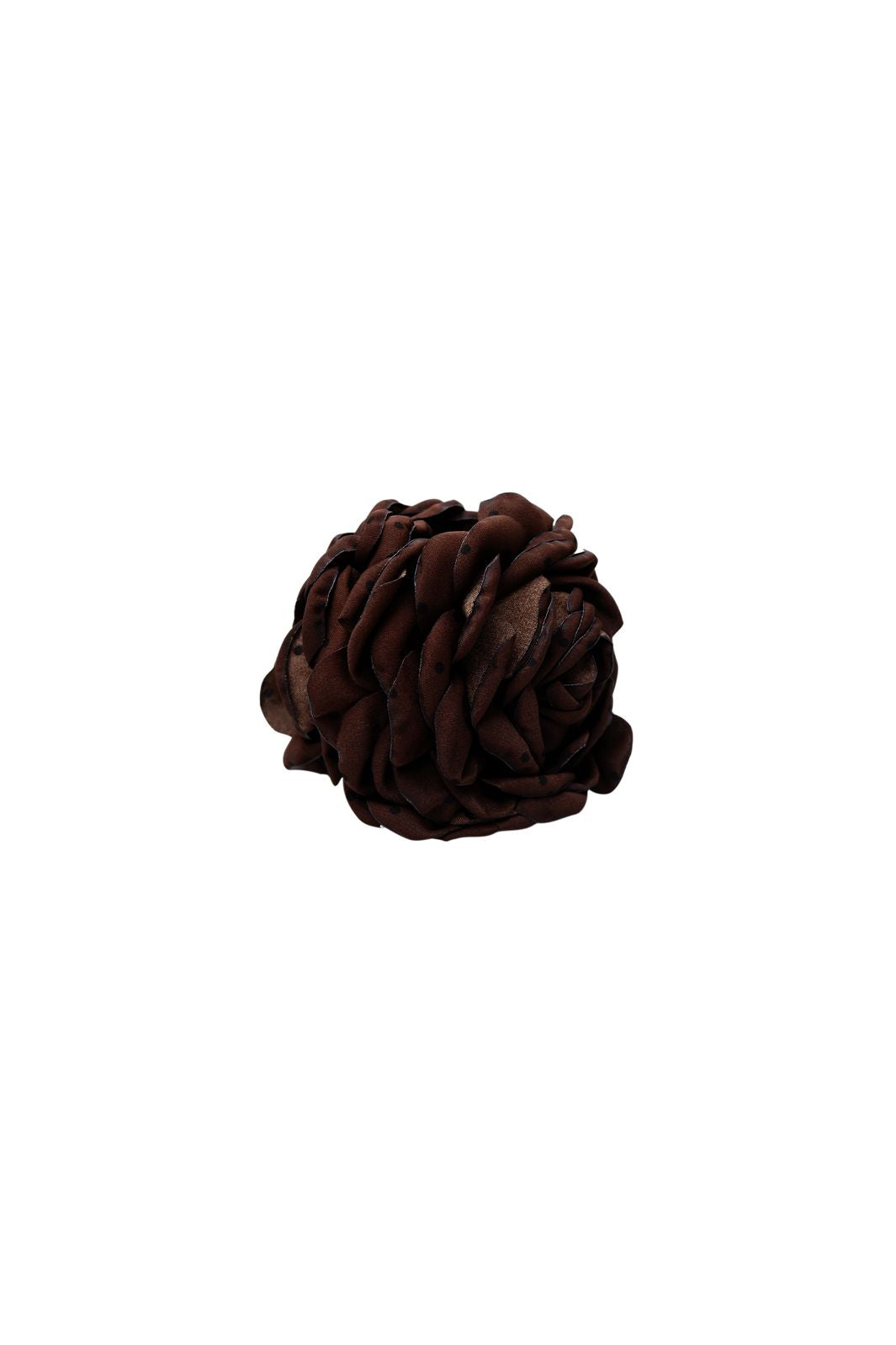 Black Colour - Bcvilla Mega Flower Hair Claw 6027 - Coffee W. Dots