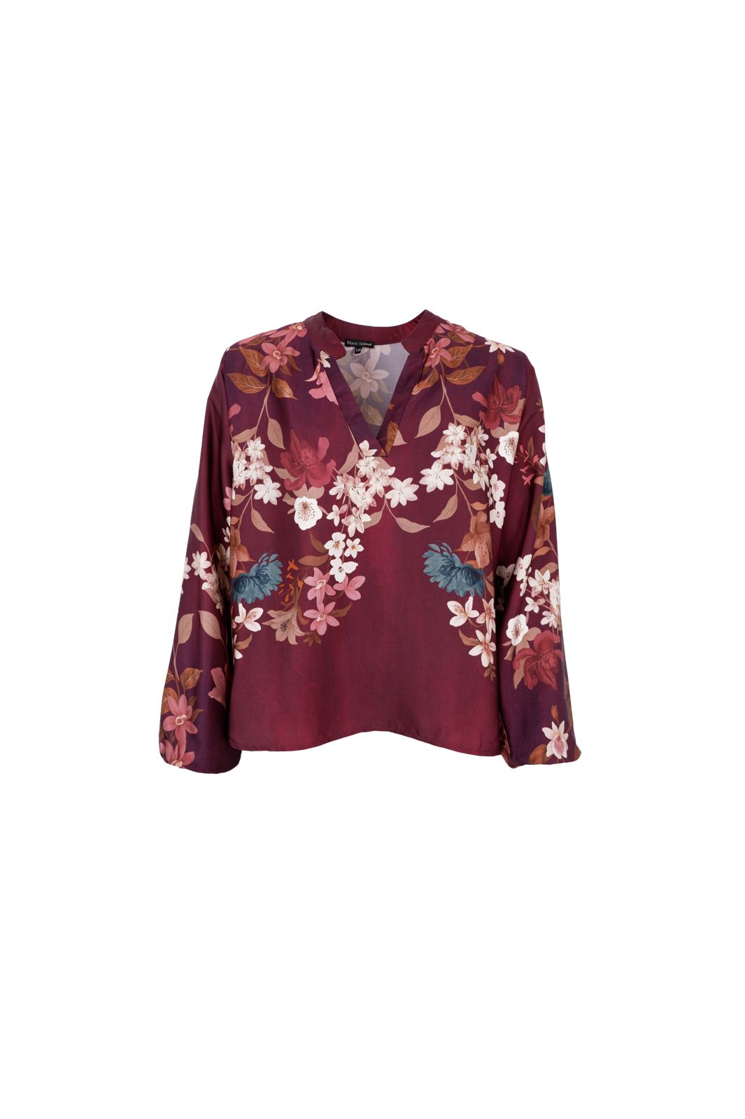 Black Colour - Bczendaya Ls Blouse 41028 - Plum Flower