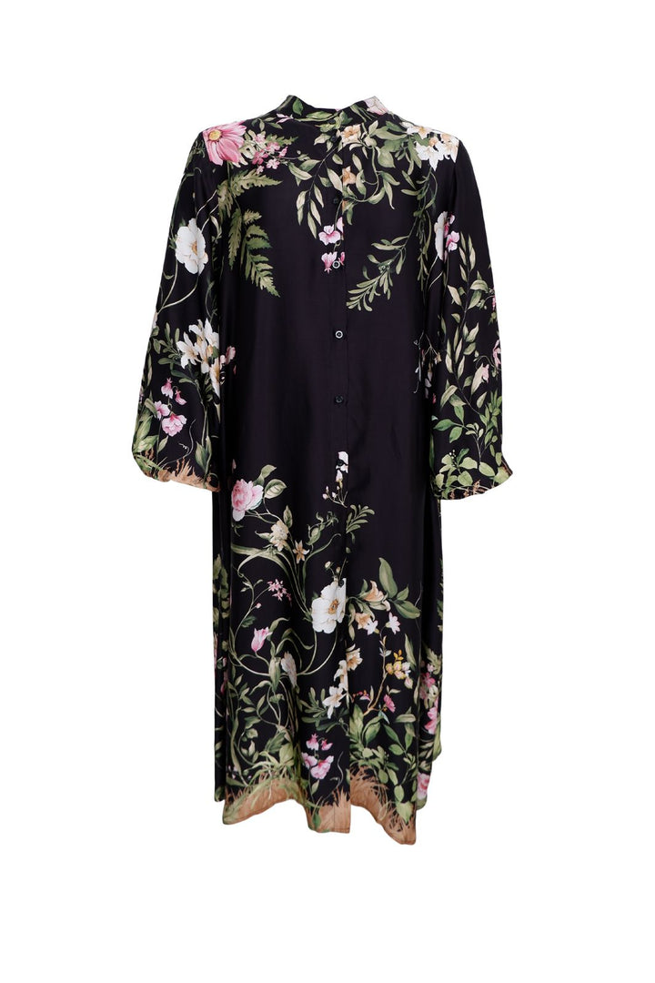 Förbeställning - Black Colour - Bczennia Flower Dress 40901 - Black Flower