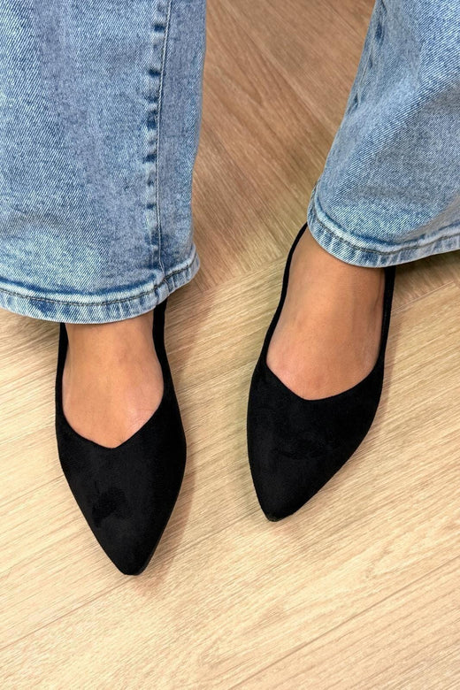 Bloom - Cornflower Ballet Flats - Black Ballerinaer 