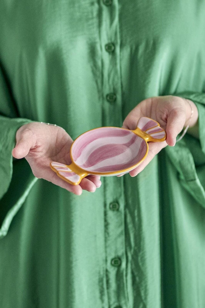 Bloomingville - Caramella Serveringsfad, Rosa, Stentøj 82062872 - Rose Køkkentilbehør 