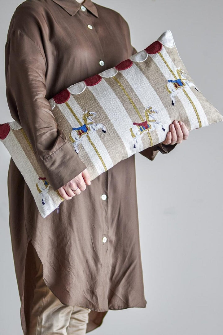 Bloomingville - Merry-go-round Pude, Natur, Bomuld 82062857 - Nature Interiør 