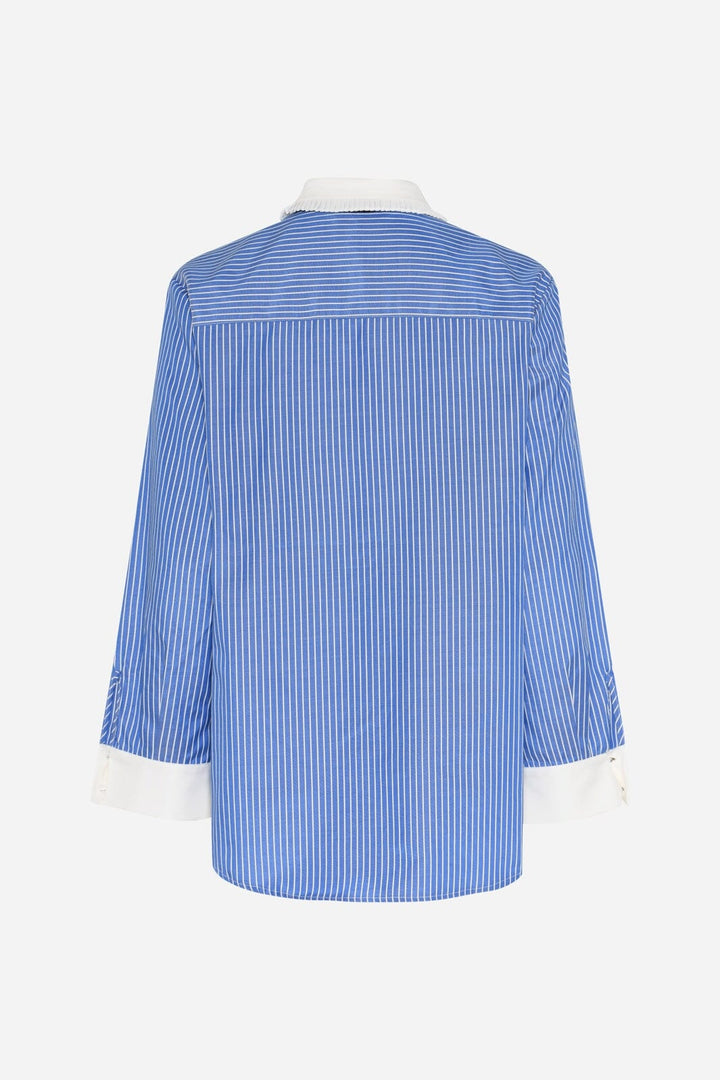 Bruuns Bazaar - Borassusbbziana Shirt BBW4872 - Dark Blue Stripe