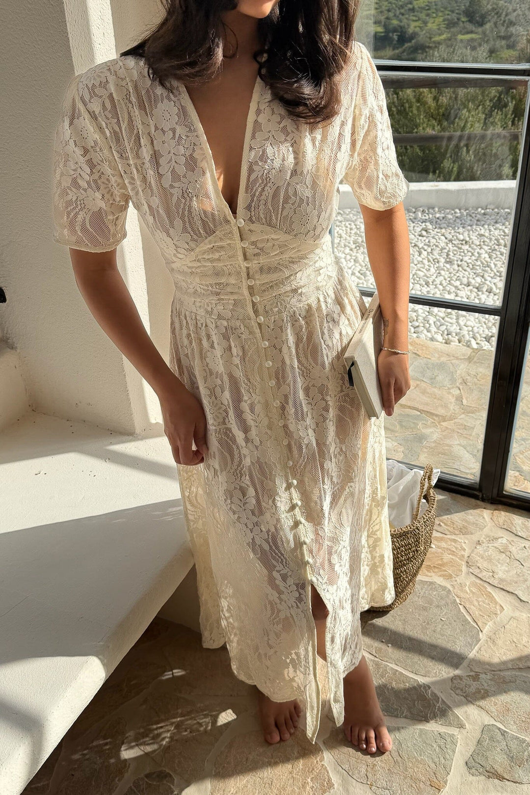 BYIC - Adeliaic Long Dress A23876 - Off White Lace Kjoler 