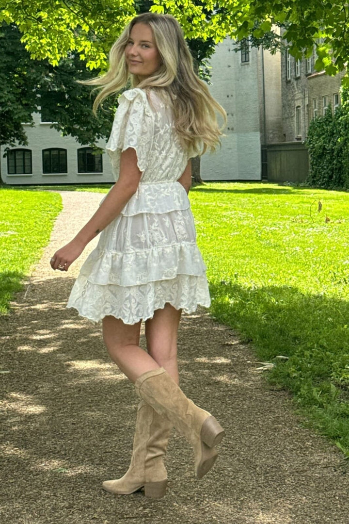 BYIC - Ellinoric Lace Layer Dress - vw Vintage White Kjoler 