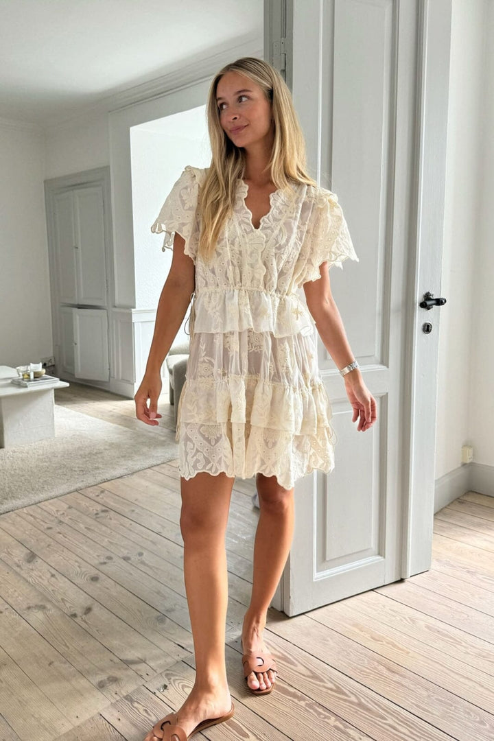 BYIC - Ellinoric Lace Layer Dress - vw Vintage White Kjoler 