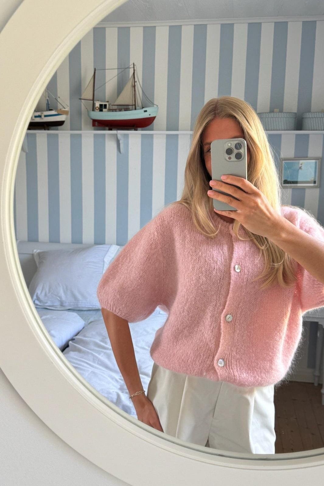 Forudbestilling - BYIC - Idaic Ss Cardigan 5265 - Light Pink Cardigans 