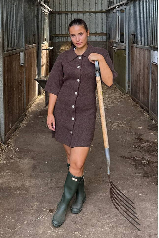 BYIC - Oliviaic Knit Dress H105-1 - Dbrown Dark Brown Kjoler 