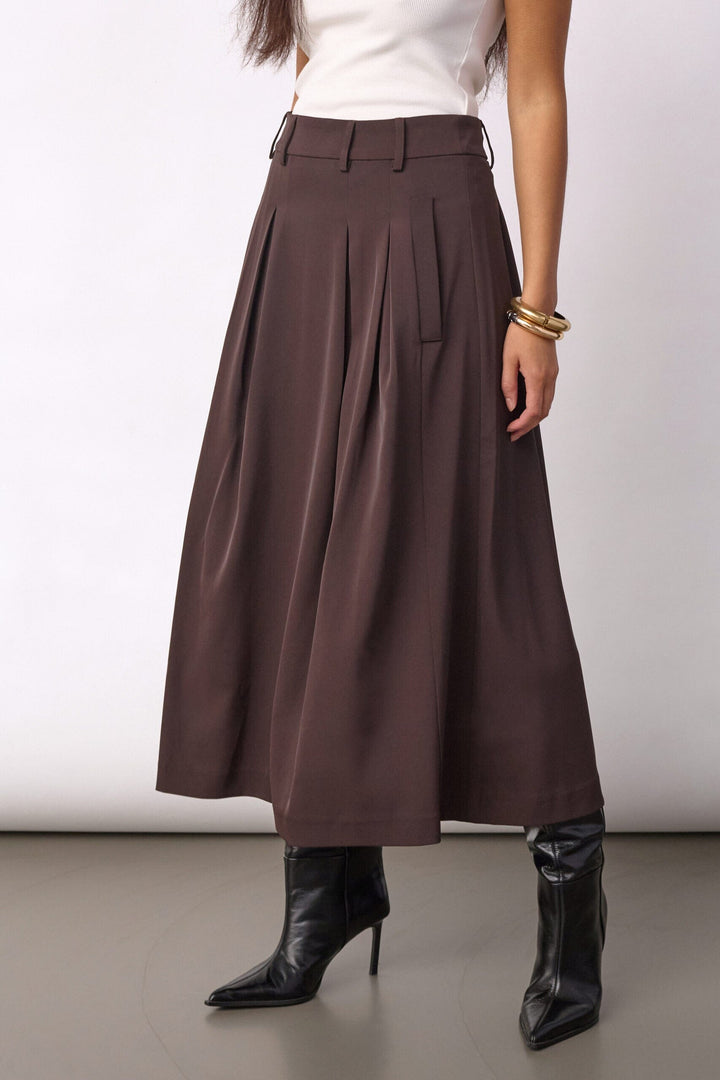 Co´Couture - Alinicc Anya Pleat Skirt 500182 - 20003 - Dark Brown Nederdele 